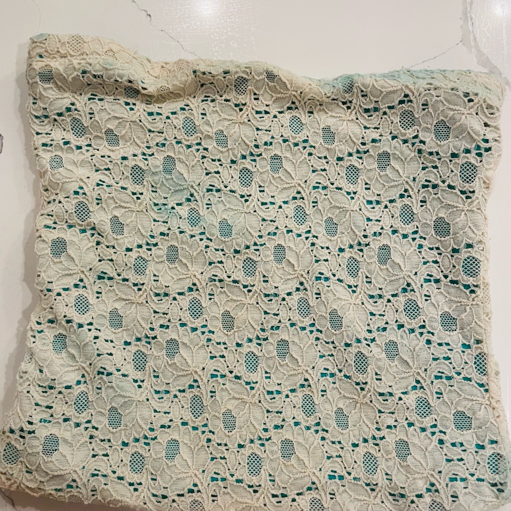 Silence + Noise Cream And Teal Lace Top